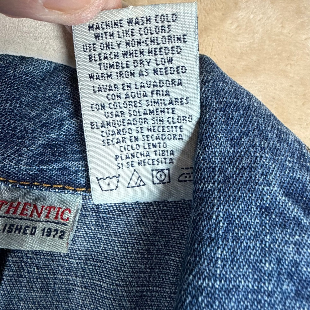 Vintage 90s Faded Glory Womens 16 Denim Button Down Dress Med Dk Wash Raw Hem - Picture 4 of 7